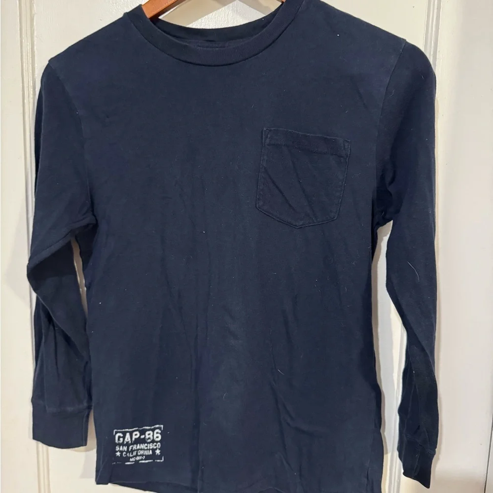 GAP Blue Long Sleeve Tee Casual Crew Neck